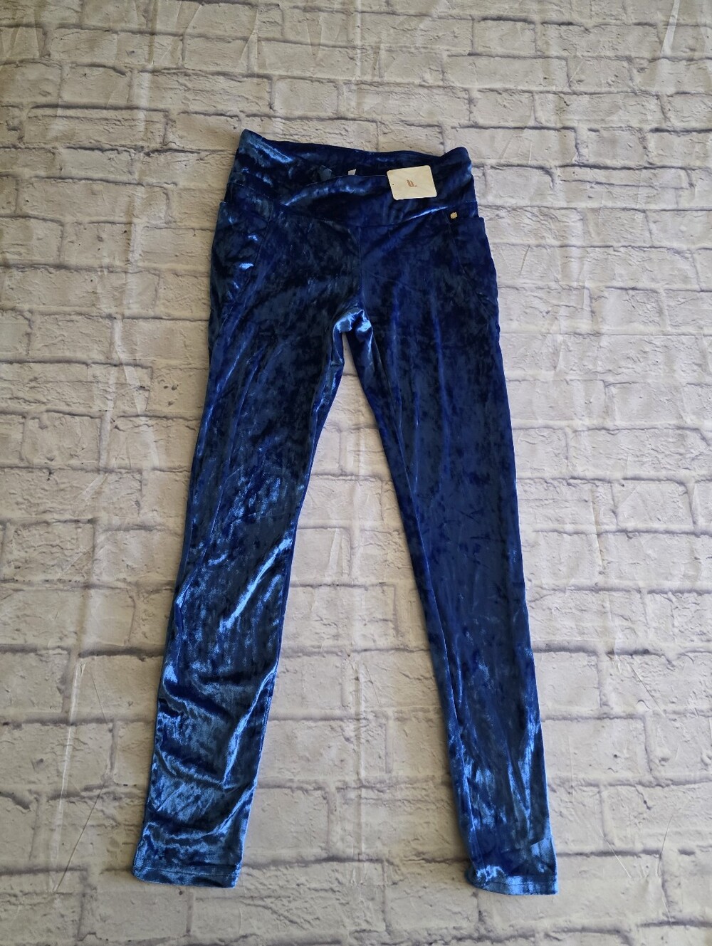 Fabletics Navy Blue Velvet Girls' Leggings